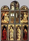 Jan Van Eyck Canvas Paintings - The Ghent Altarpiece (wings closed)